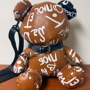 Teddy Bear Crossbody Bag Graffiti Streetwear Novelty Purse